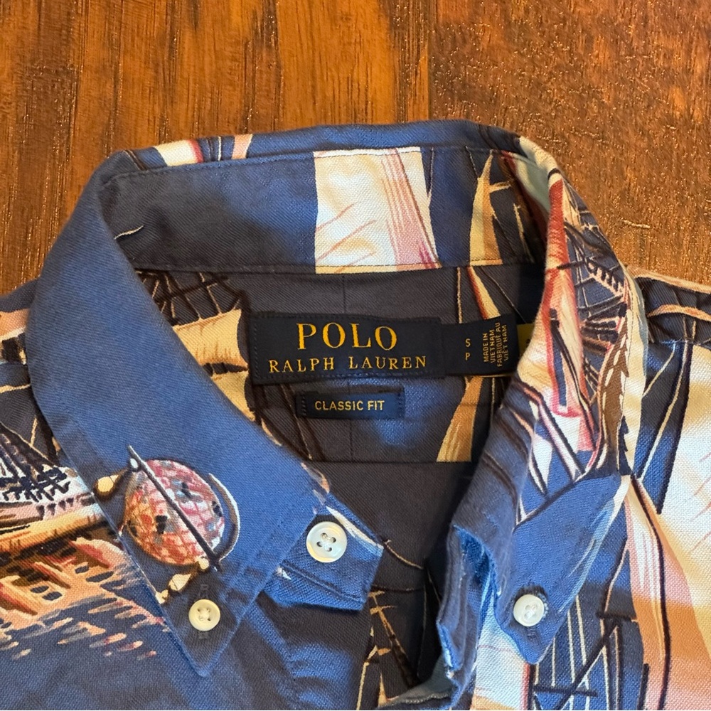 Polo by Ralph Lauren Nautical Print Oxford Classic Fit Small S - Picture 2 of 3